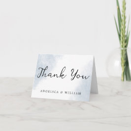 ビーチ結婚式サンキューカードダスティブルーウォーター色 サンキューカード