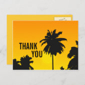 ビーチ結婚式サンキューカードパームツリーズ ポストカード (正面/裏面)