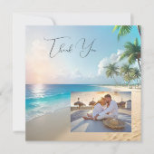 ビーチ結婚式サンキューカード サンキューカード (正面)