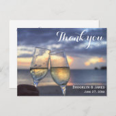 ビーチ結婚式サンキューポストカード ポストカード (正面/裏面)