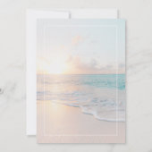 ビーチ結婚式サンセットサンライズサンディ海 招待状 (裏面)