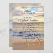 ビーチ結婚式サンセットシースターズブライダルシャワー 招待状 (正面/裏面)