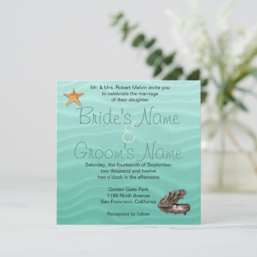 ビーチ結婚式サンディショア 招待状 (スタンド正面)