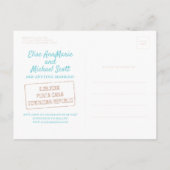 ビーチ結婚式サンディパームツリーザデイト 案内ポストカード (裏面)