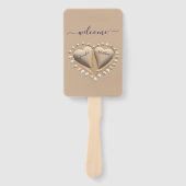 ビーチ結婚式サンドハート結婚式 プログラム ハンドファン (正面)