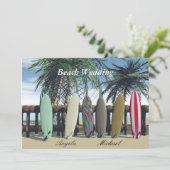 ビーチ結婚式サーフボード招待状 招待状 (スタンド正面)