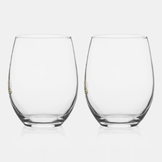 ビーチ結婚式シェルとリングや輪 パーソナライズされた ステムなしワイングラス (左)