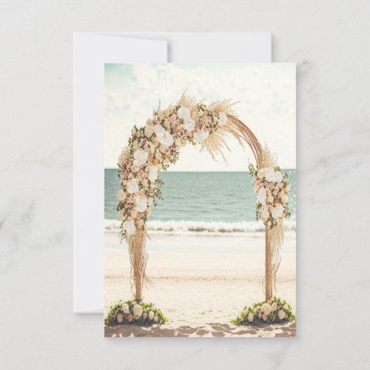 ビーチ結婚式シックアーバーバラリハーサルディナー 招待状 (裏面)