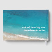 ビーチ結婚式シックモダンミニマルターコイズ ゲストブック (裏面)