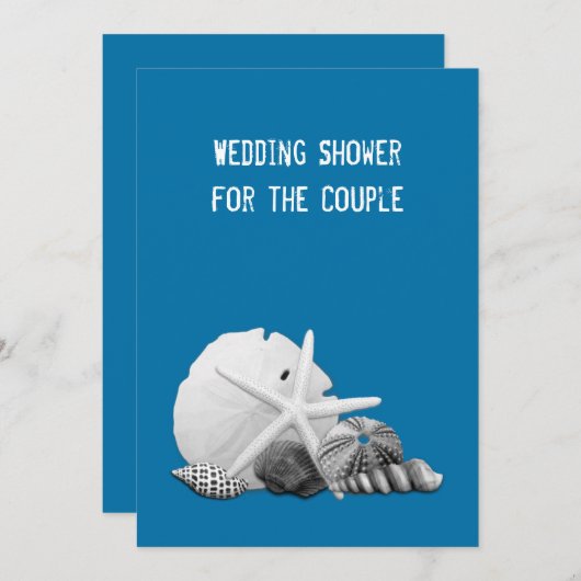 ビーチ結婚式シャワーシーシェルの写真招待状 招待状 (正面/裏面)