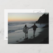 ビーチ結婚式シルエット ポストカード (正面/裏面)