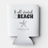 ビーチ結婚式シンプルヒトデで始まった 缶クーラー (裏面)