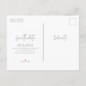 ビーチ結婚式シンプル予算日付の保存 案内ポストカード (裏面)