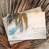 ビーチ結婚式シンプル写真の保存日付 セーブザデート