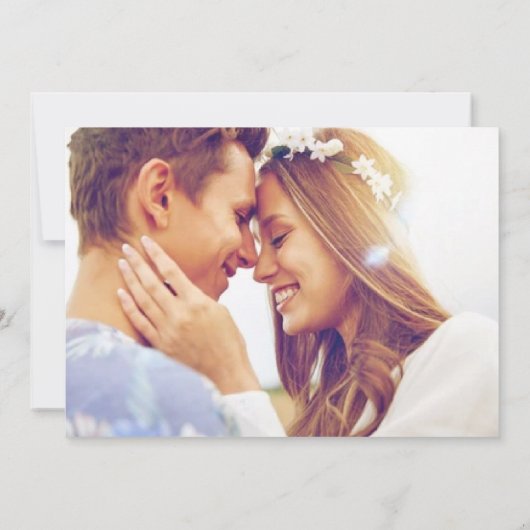 ビーチ結婚式シンプル写真の保存日付 セーブザデート (裏面)