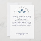 ビーチ結婚式シーシェルとバラ写真ありがとう サンキューカード (裏面)