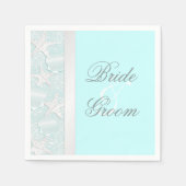 ビーチ結婚式シーシェルとヒトナプキン スタンダードカクテルナプキン (正面)