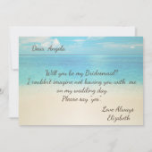 ビーチ結婚式シーシェルズブリデスメイドカード 招待状 (裏面)