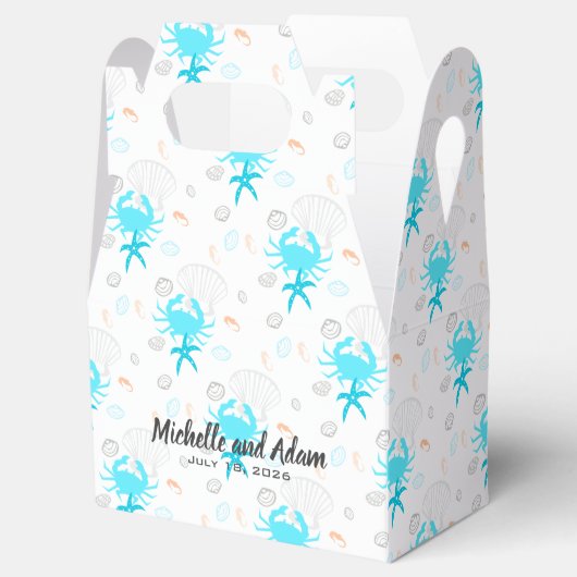 ビーチ結婚式シーシェルパーソナライズされたの好意ボックス フェイバーボックス (オープン)