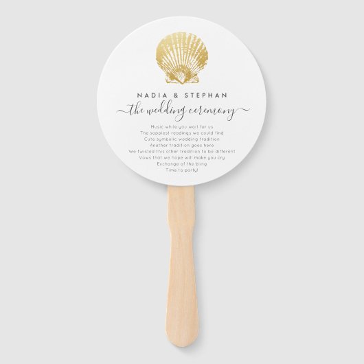 ビーチ結婚式シーシェルフォトプログラムファン ハンドファン (正面)