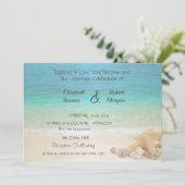 ビーチ結婚式シーシェル招待状 招待状 (スタンド正面)