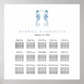 ビーチ結婚式シーティンググエレガントラフほこりっぽい青 ポスター (正面)