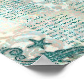 ビーチ結婚式シーティンググラフイルカ ポスター (角)