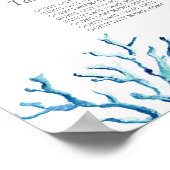 ビーチ結婚式シーティングチャート、ヒトデ珊瑚ポスター ポスター (角)