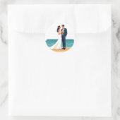 ビーチ結婚式シール ラウンドシール (バッグ)