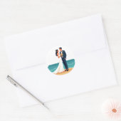 ビーチ結婚式シール ラウンドシール (封筒)
