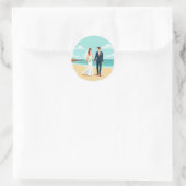 ビーチ結婚式シール ラウンドシール (バッグ)