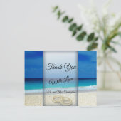 ビーチ結婚式シーンとリングや輪ありがとう –  ポストカード (スタンド正面)