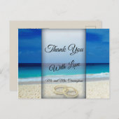 ビーチ結婚式シーンとリングや輪ありがとう –  ポストカード (正面/裏面)