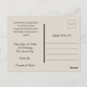 ビーチ結婚式シーンとリングや輪ありがとう –  ポストカード (裏面)