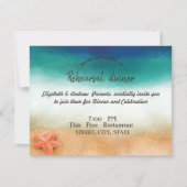 ビーチ結婚式スタフィッシュリハーサルディナー 招待状 (正面)