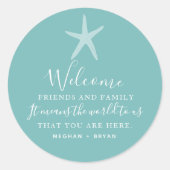 ビーチ結婚式スターフィッシュサンキュー結婚式の引き出物 ラウンドシール (正面)