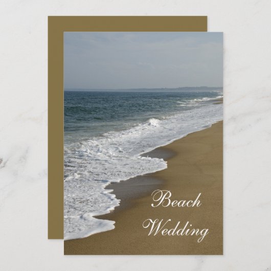 ビーチ結婚式セーブ・ザ・デート案内 セーブザデート (正面/裏面)