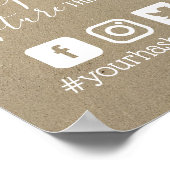 ビーチ結婚式ソーシャルメディアInstagramハッシュタグ ポスター (角)