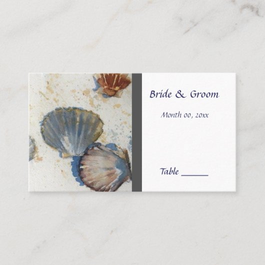 ビーチ結婚式テーブル座席表 プレイスカード (正面)