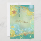 ビーチ結婚式テーマウミガメ 招待状 (正面)