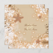 ビーチ結婚式テーマエレガントパーティーカスタム 招待状 (正面/裏面)