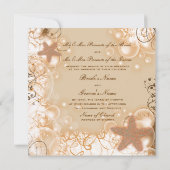 ビーチ結婚式テーマエレガントパーティーカスタム 招待状 (裏面)