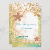 ビーチ結婚式テーマエレガントパーティー 招待状 (正面/裏面)