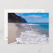 ビーチ結婚式テーマ写真の日付の保存 案内ポストカード (正面/裏面)