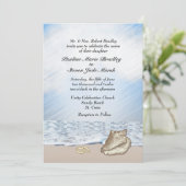 ビーチ結婚式テーマ招待状 招待状 (スタンド正面)