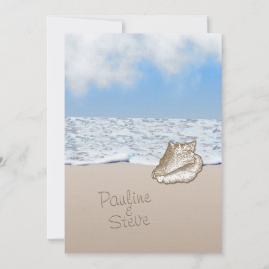 ビーチ結婚式テーマ招待状 招待状 (裏面)