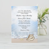ビーチ結婚式テーマ招待状 招待状 (スタンド正面)