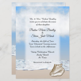 ビーチ結婚式テーマ招待状 招待状