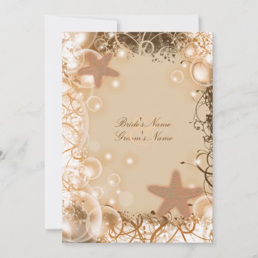 ビーチ結婚式テーマ～エレガント披露宴 招待状 (正面)