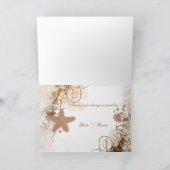 ビーチ結婚式テーマ～テーブルの座席配置 サンキューカード (内部)